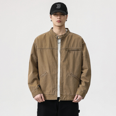 春季宽松底特律工装牛仔外套男