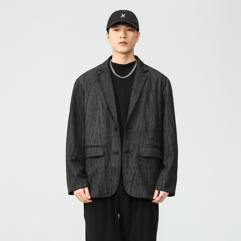 秋季戗驳领西装外套男休闲西服