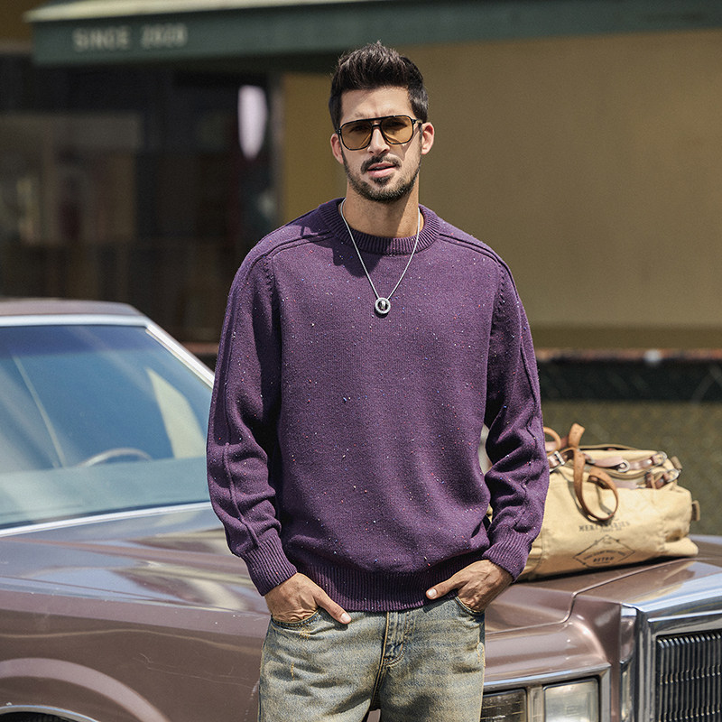 美式高端设计感满天星圆领毛衣男2025秋冬新款潮牌宽松保暖针织衫,男装,针织衫/毛衣,淘宝优惠券,粉丝福利购,淘宝优惠卷