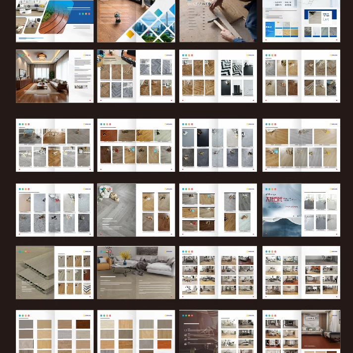 PVC自粘地胶SPC石塑地板复合多层多层全桉纯实木地板画册设计印刷