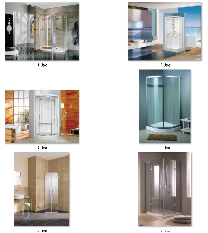 7-弧扇形一体式淋浴房整体淋浴房图片图片浴室图画册设计印刷素材