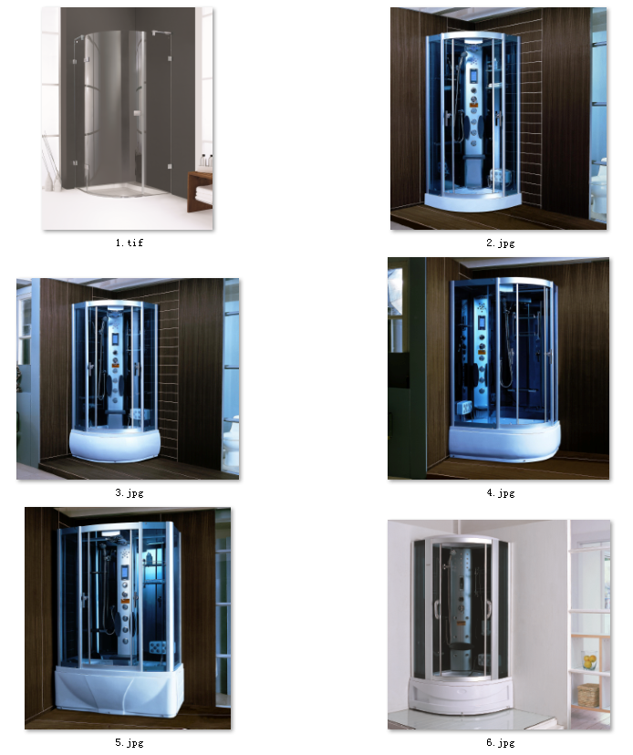 6-弧扇形一体式淋浴房整体淋浴房图片图片浴室图画册设计印刷素材