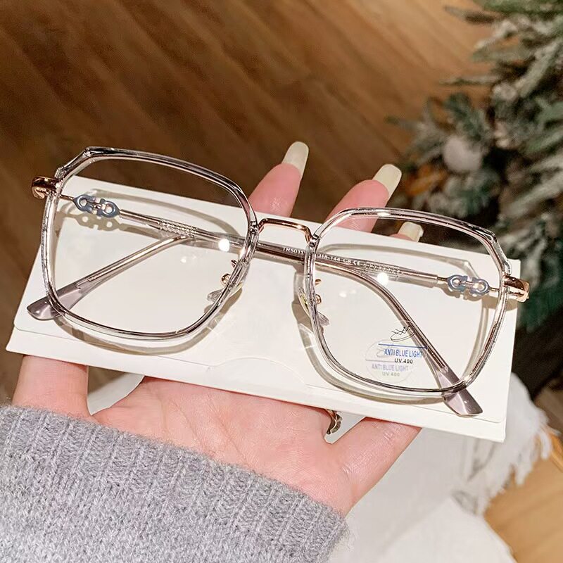 防蓝光复古大框超轻老花镜小红书个性男女高清抗辐射树脂老视眼镜