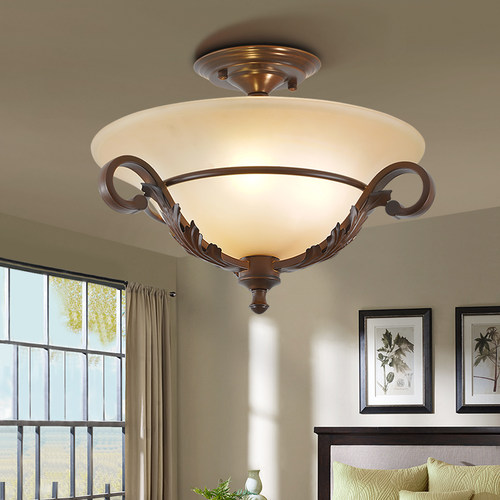 极有家风复古别墅led铁艺吸顶灯