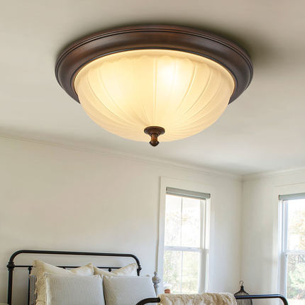 2025年新款复古美式吸顶灯房间灯卧室灯led阳台灯高级感 中山灯具