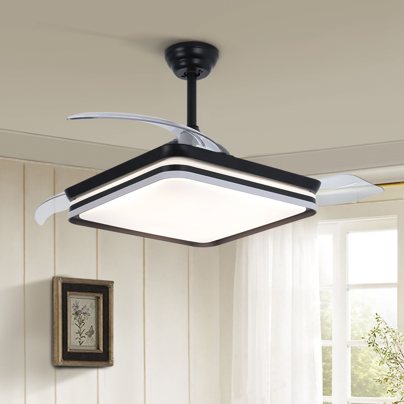2024新款风扇灯隐形扇餐厅灯卧室灯静音变频led吊扇灯遥控包安装
