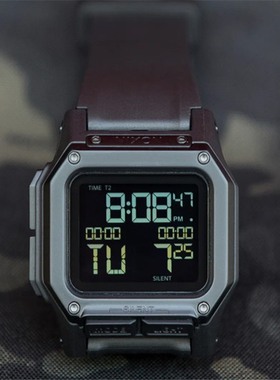 正品尼克松男表nixon Regulus军旅风硅胶带防水夜光手表A1180 001