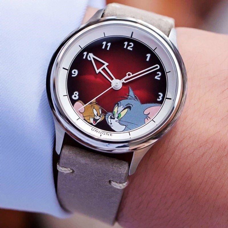正品代购UNDONE手表防水猫和老鼠联名纪念款计时汤姆杰瑞情侣手表