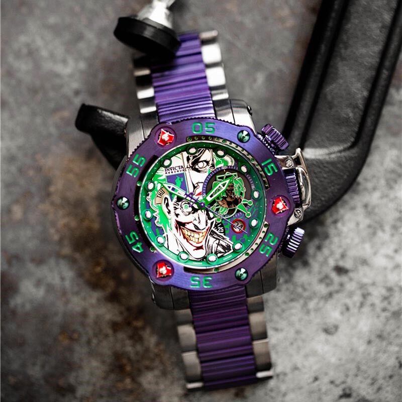 小丑联名手表invicta dc comics jokerr蝙蝠侠夜光防水大表盘手表