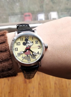 正品迪士尼手表 Disney 复古米老鼠表盘米奇时尚男女表 WDS000077