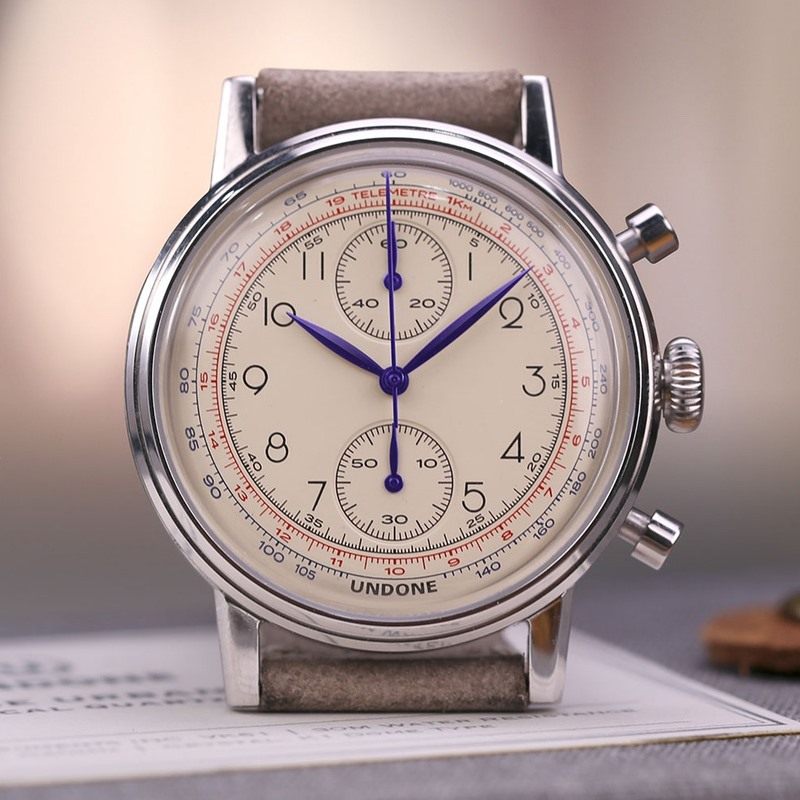 undone复古男女通用真皮计时码表