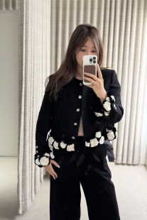 2026早春新款亮片小香风外套女款冬季新款休闲宽松高级感复古圆领