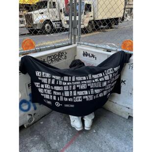 香港正品HBA Hood By Air Opium异形剪裁YVL斗篷弹幕字母印花短袖