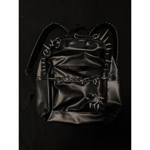 香港正品 Opium 朋克铆钉穿孔穿刺黑皮双肩包潮牌2026新款背包