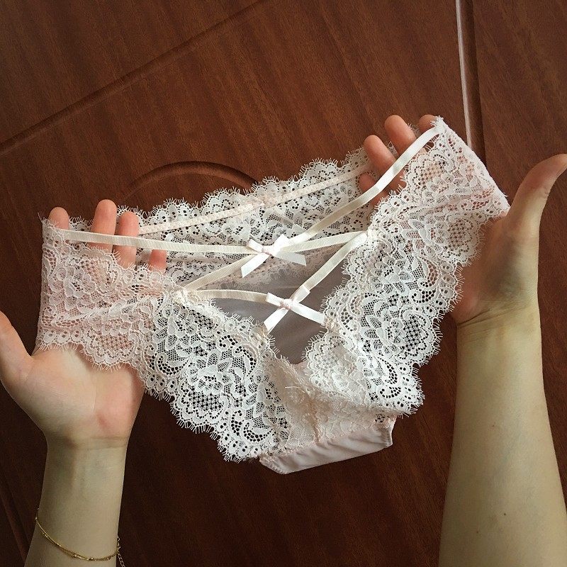 法式网纱蕾丝女士时尚三角内裤蝴蝶结细带低腰性感镂空透明,女士内衣/男士内衣/家居服,女三角裤,淘宝优惠券,粉丝福利购,淘宝优惠卷