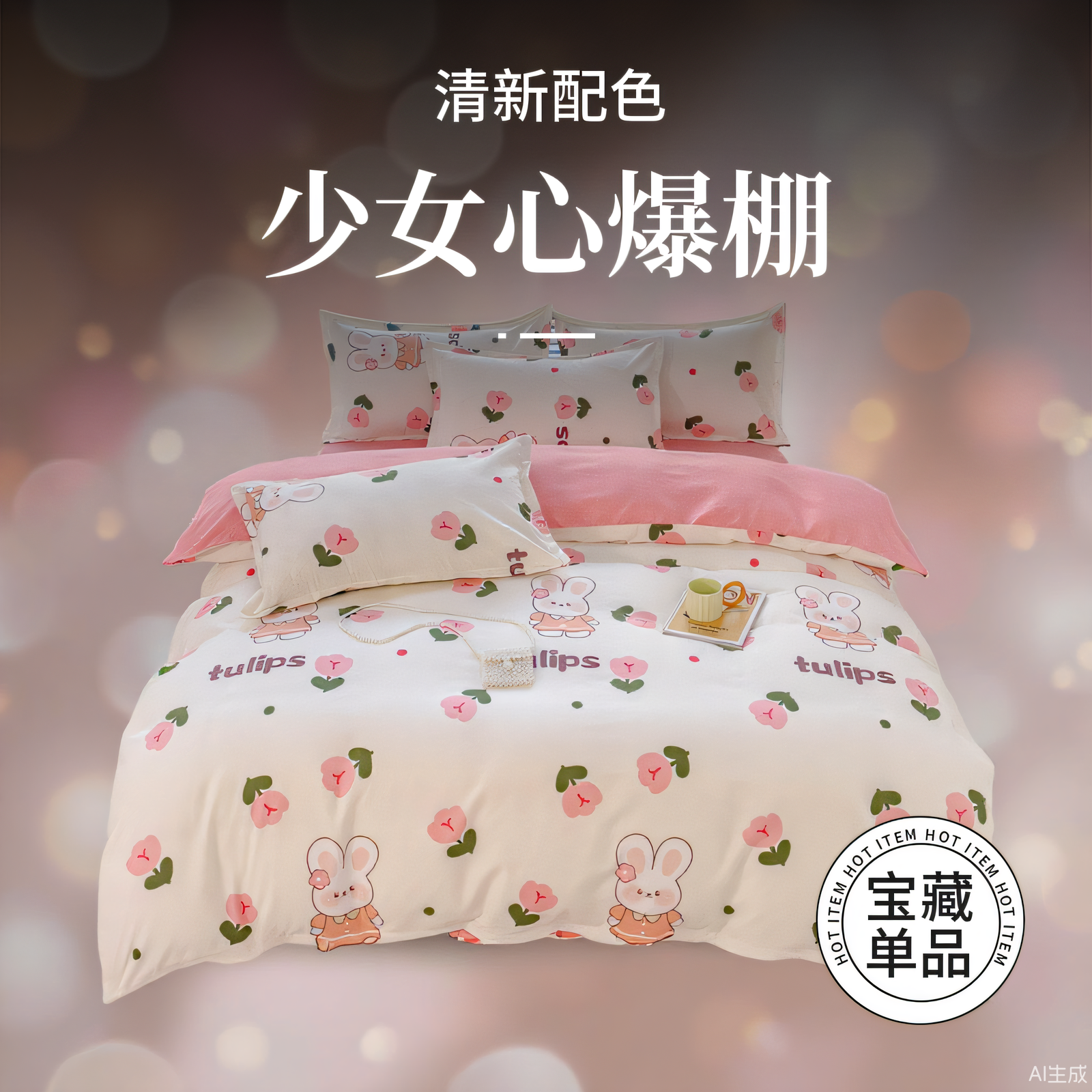 南通小清新四件套2025新款加厚A类儿童三件套单件被套150×200CM4,床上用品,婚庆床品套件,淘宝优惠券,粉丝福利购,淘宝优惠卷