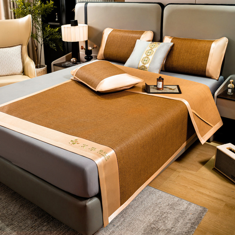 艾草凉席藤席三件套夏季冰丝席2m两用席子单人学生宿舍草席可折叠,床上用品,藤席,淘宝优惠券,粉丝福利购,淘宝优惠卷