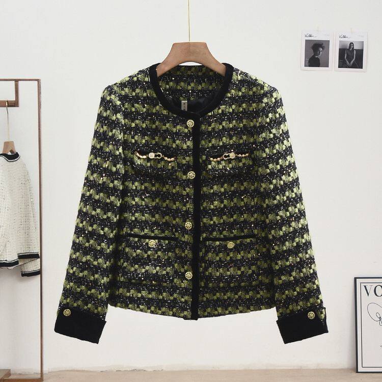 早春短外套女2026新款拼色条纹粗花呢气质修身高级减龄上衣小香风