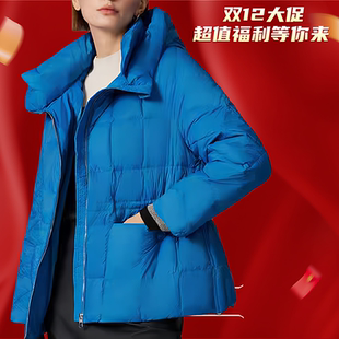 恒Z 专柜同款折扣轻薄羽绒服女2025冬新款松紧带收腰帽子短款外套