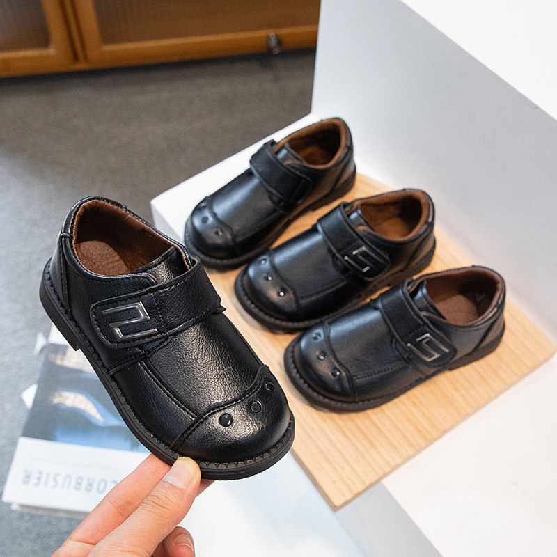 春秋冬季新款黑色透气加绒英伦皮鞋哑光防滑保暖软底懒人男儿童鞋,童鞋/婴儿鞋/亲子鞋,皮鞋,淘宝优惠券,粉丝福利购,淘宝优惠卷