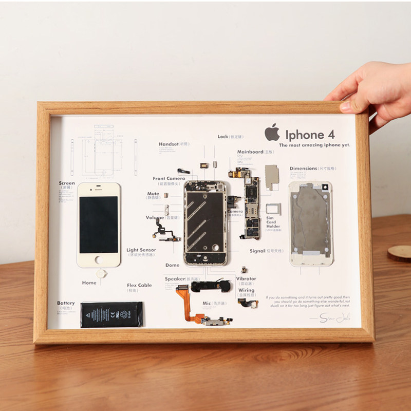 手机拆解相框iphone4标本拆机装裱框旧苹果手机裱框收藏展示框6s