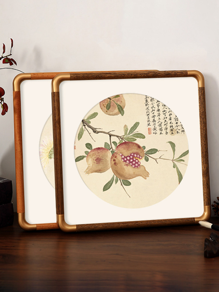 新中式实木相框摆台正方形画框装裱30挂墙38国画十字绣挂墙外框架