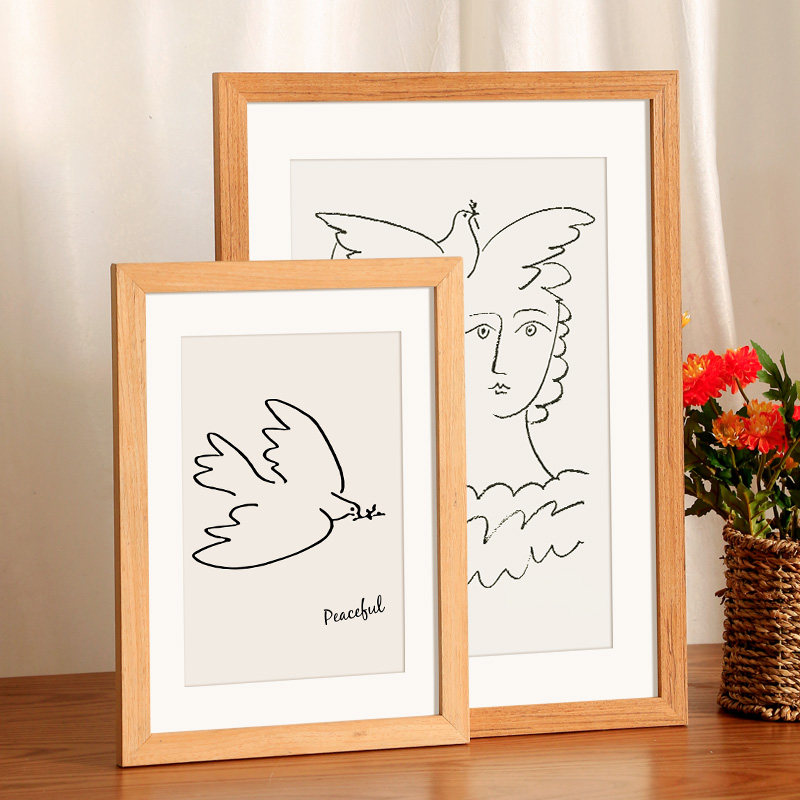 实木相框挂墙画框装裱a3儿童美术作品8k八开4k素描油画外框a4展示