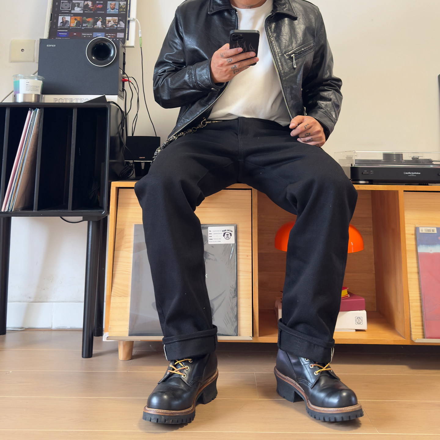 烫斗25oz双染黑重磅赤耳丹宁牛仔裤男复刻铁心888原牛铠甲微锥裤