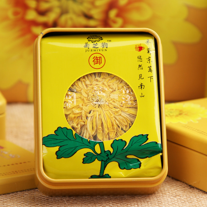 菊芝韵庐山金菊御品2朵大菊花茶一朵一杯修水金丝皇菊特贡黄菊级