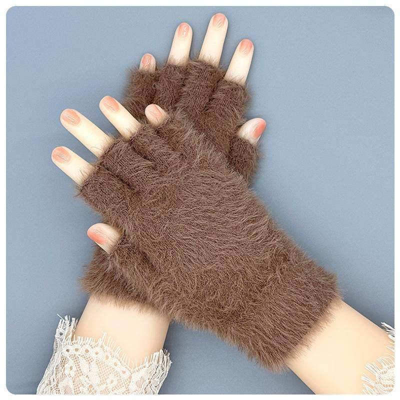 貂毛绒半指手套男女秋冬季可爱韩版情侣保暖五指分指学生针织露指,服饰配件/皮带/帽子/围巾,手套,淘宝优惠券,粉丝福利购,淘宝优惠卷