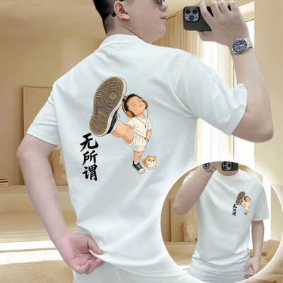 夏季重磅纯棉短袖印花T恤