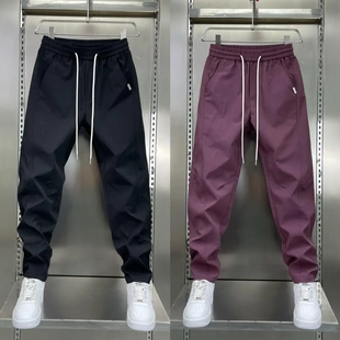 休闲裤 男士 时尚 百搭束脚长裤 2025秋季 潮流弹力纯色户外冲锋裤 新款