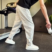 薄款 裤 子2025秋季 潮牌速干裤 休闲裤 夏季 百搭纯色男裤 男宽松哈伦裤