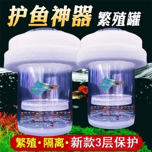 新款孵化幼鱼斗鱼异型鱼隔离密网孔雀鱼繁殖盒漂浮母鱼产房生产罐