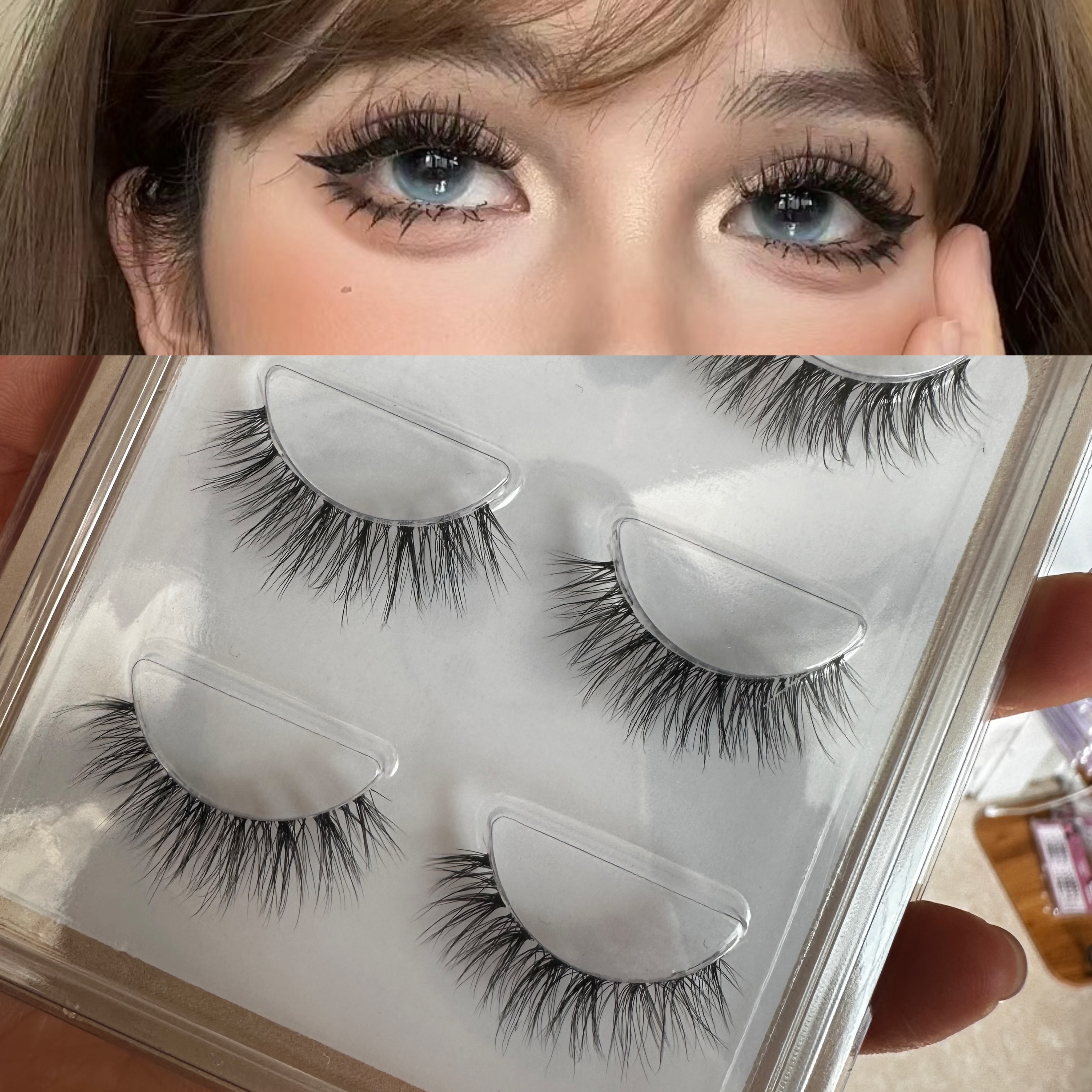 假睫毛大眼混血轻自然逼真3d立体交叉仿真眼睫毛懒人自粘仙子毛