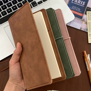 复古文艺A6Slim15mm小环活页本手账本羊巴皮本子便携旅行日程本