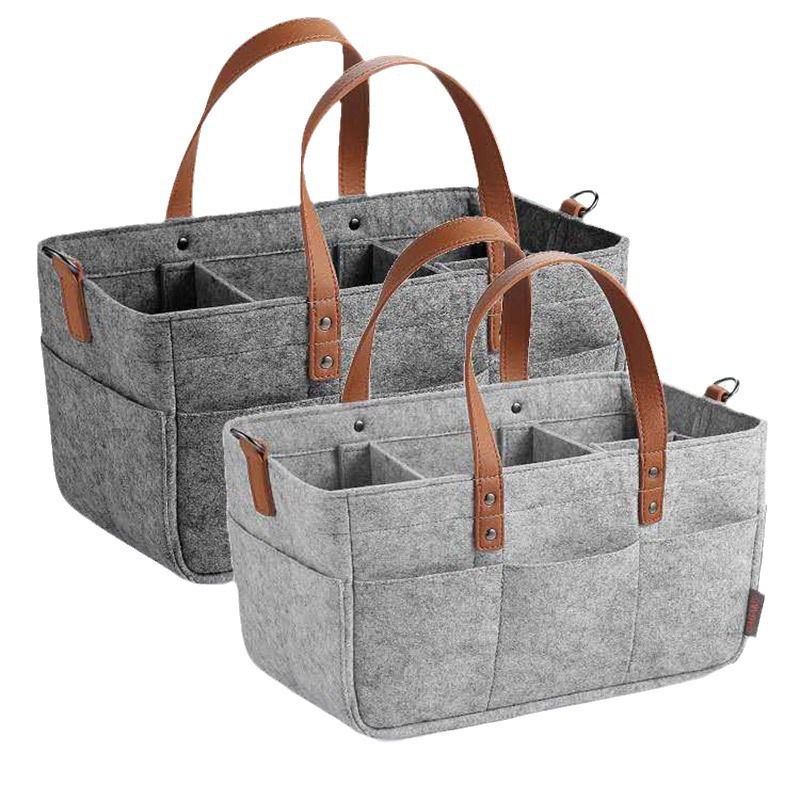 跨境新款毛毡尿布包多功能收纳包便携皮带手提妈咪包尿不湿收纳包