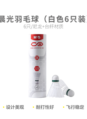 晨光尼龙球耐打稳定室内外专业比赛训练习用球AST09328 白色6只装