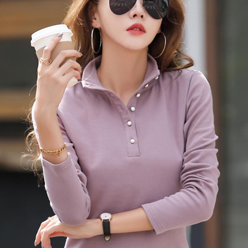 半高领磨毛打底衫女长袖t恤2025新款秋冬修身洋气半开领保暖上衣