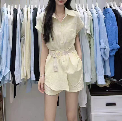 御姐轻熟风轻薄衬衫短裤套装两件套女夏法式小众不撞款穿搭减龄