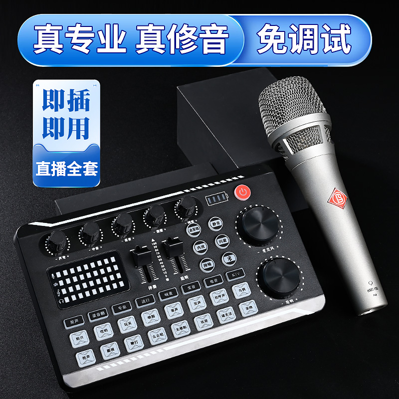 蓝标声卡套装手机电脑直播声卡电容麦克风抖音快手主播专用设备