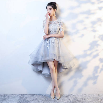 小晚礼服裙女宴会舞会学生表演端庄大气优雅派对连衣裙聚会名媛女