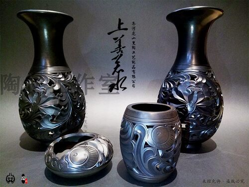 齊河龍山黑陶非遗传承工艺品