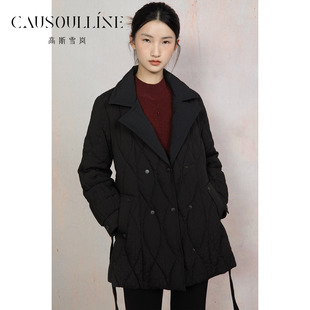 高斯雪岚2025冬新款简约西装式时尚羽绒服外套女商场同款25417538