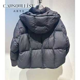 高斯雪岚蓬松面包羽绒服短款连帽保暖外套冬季厚款羽绒服26460028
