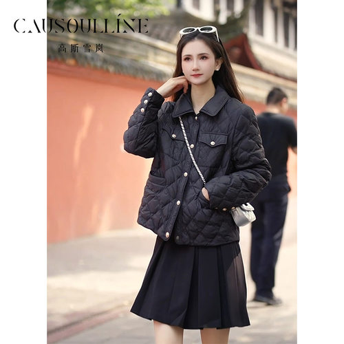 气质香风菱格轻薄羽绒服