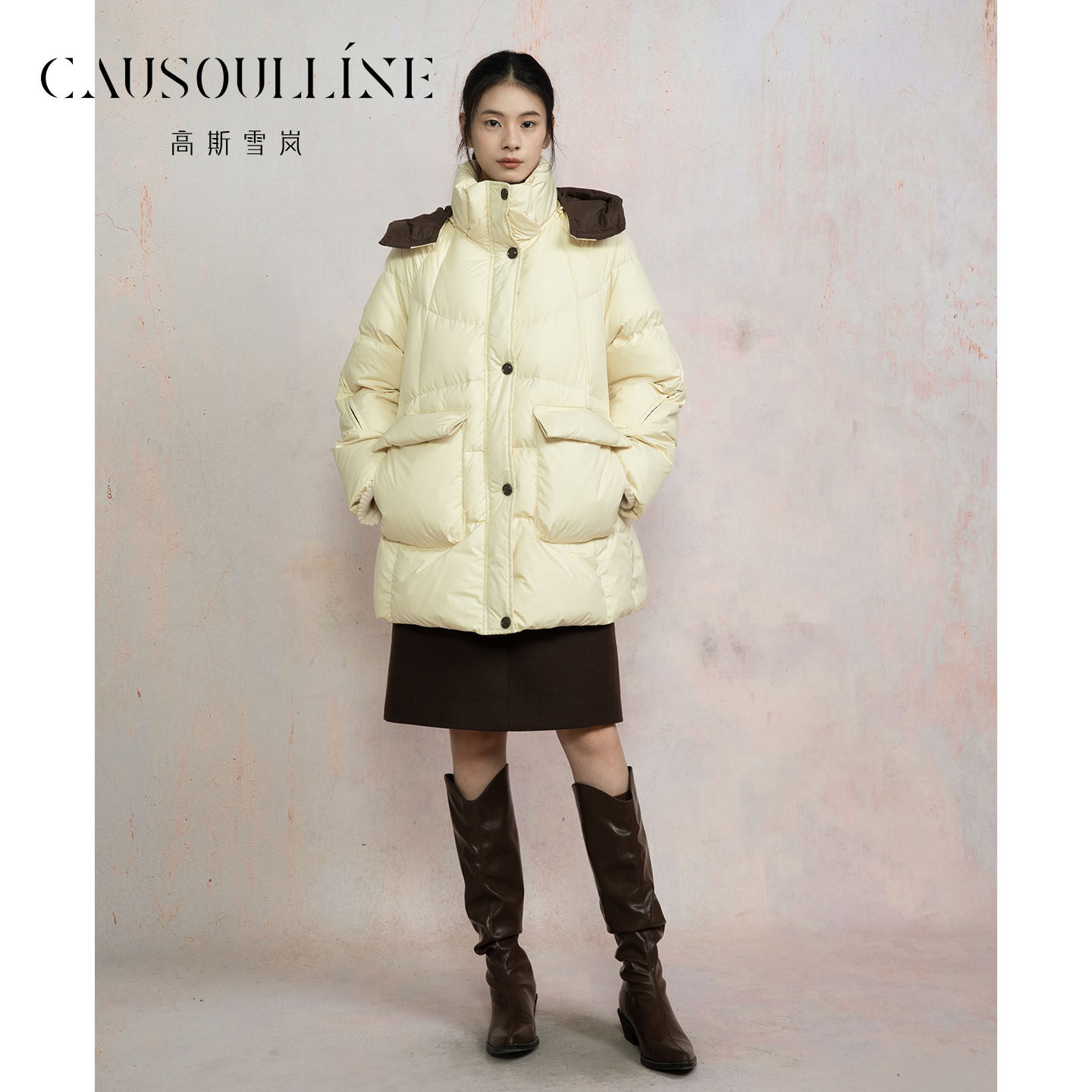 连帽时尚保暖白鹅绒羽绒服外套