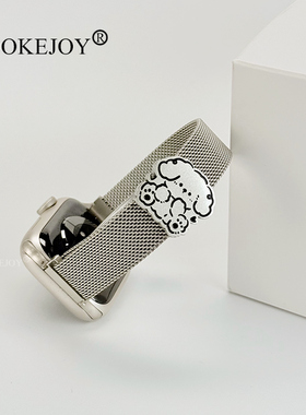 POOKEJOY适用苹果applewatch11耶耶磁吸尼斯表带s10金属表带s9/s8