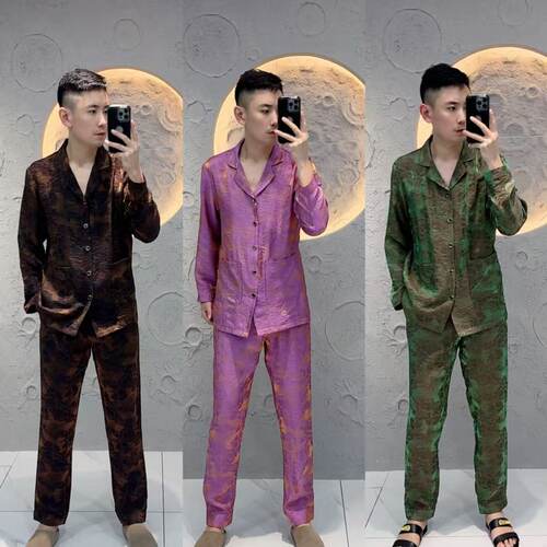 【2016】春夏男士人丝高端轻奢舒适可外穿睡衣家居服时装休闲款
