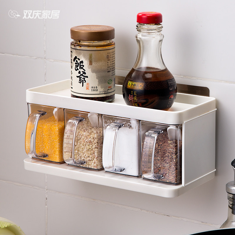 厨房用品免打孔调味盒套装家用调料盒置物架多功能佐料瓶罐收纳盒在类目 厨房/烹饪用具, 厨用小工具/厨房储物, 储物瓶罐/厨房储物器皿, 调味瓶罐中 - 来自Buy2taobao.com提供专业的淘宝代购服务